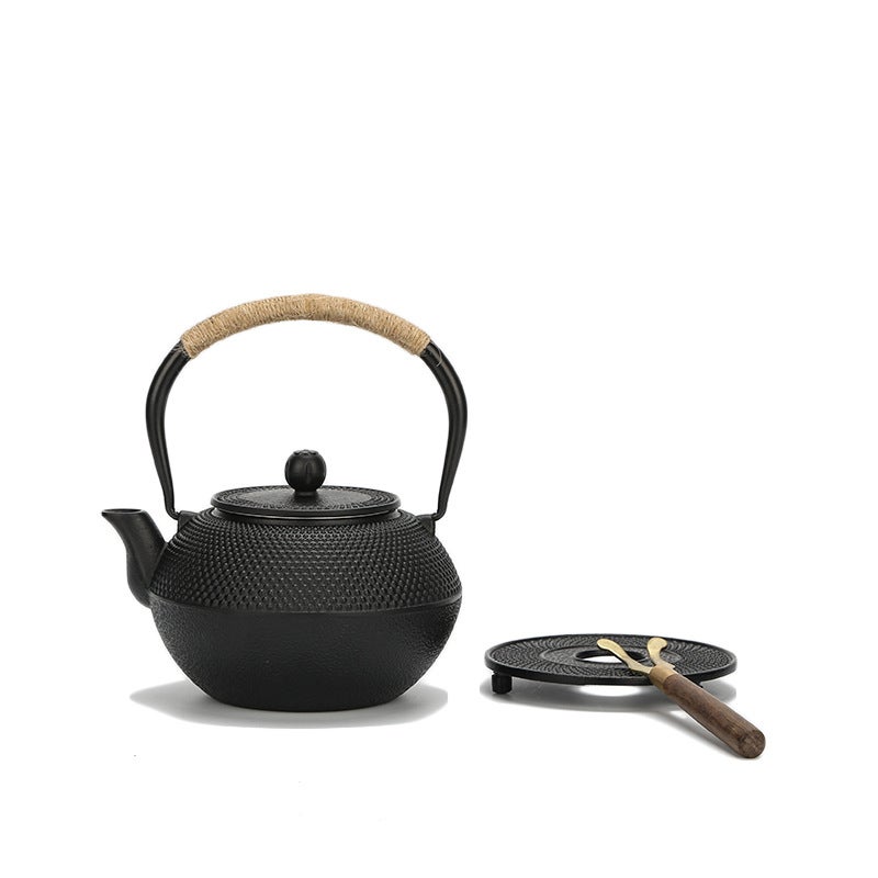 Japanese Cast Iron Teapot Set 1.2 Xiaoding + Pot Pad Pot Fork