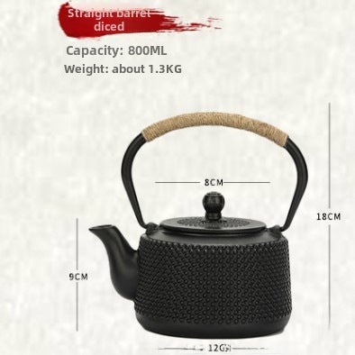 Japanese Cast Iron Teapot Set Straight bucket Ding