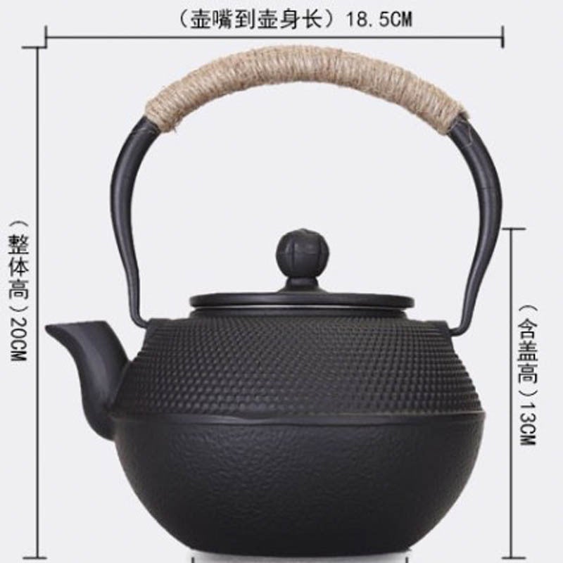 800ML Cast Iron Teapot, Engraved Tea Kettle for Home 1200ML small grain