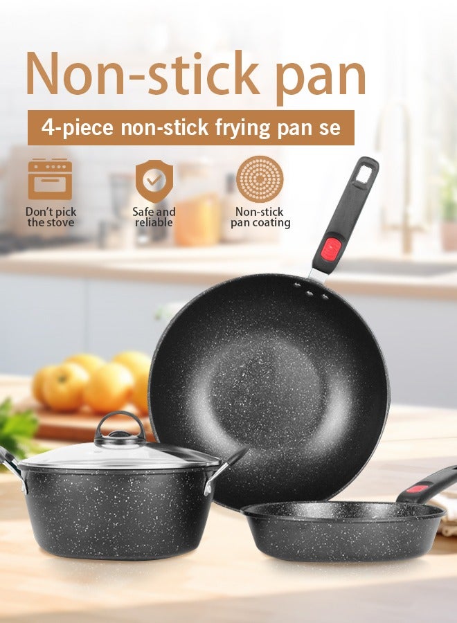 Cooking Set Non Stick Pots and Pans Set Induction Cookware Set Stackable Kitchen Cookware Pans for Cooking