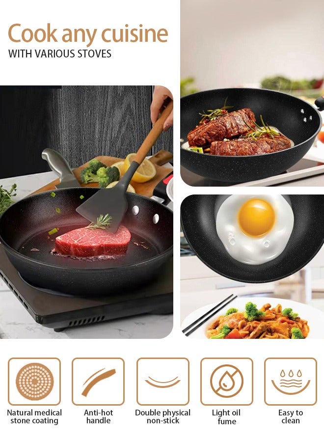 Cooking Set Non Stick Pots and Pans Set Induction Cookware Set Stackable Kitchen Cookware Pans for Cooking