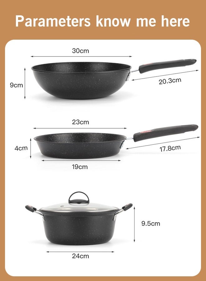 Cooking Set Non Stick Pots and Pans Set Induction Cookware Set Stackable Kitchen Cookware Pans for Cooking