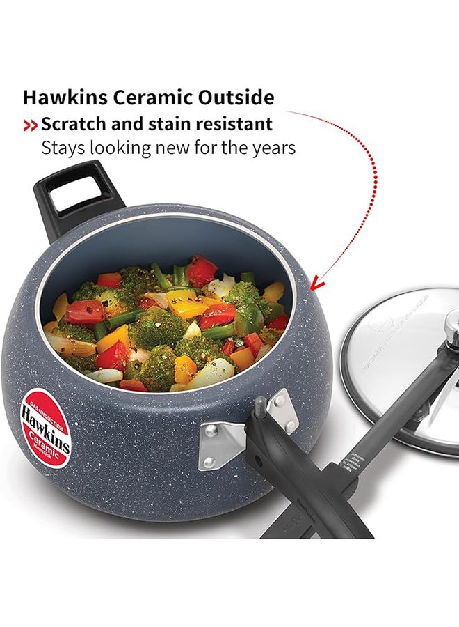 Hawkins Ceramic NS Pressure Cooker 5 Ltr Ind.