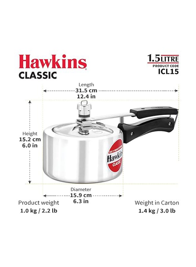 Hawkins Classic Pressure Cooker 1.5 Ltr Ind.