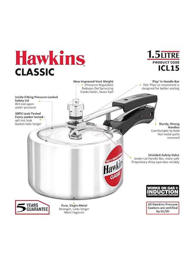 Hawkins Classic Pressure Cooker 1.5 Ltr Ind.