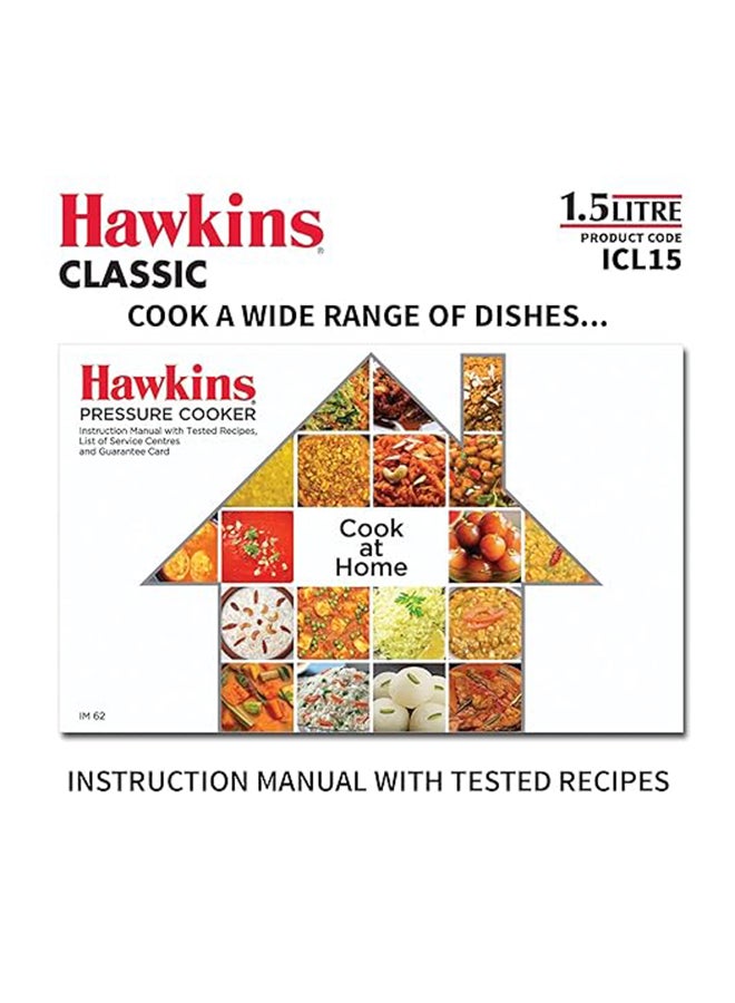 Hawkins Classic Pressure Cooker 1.5 Ltr Ind.