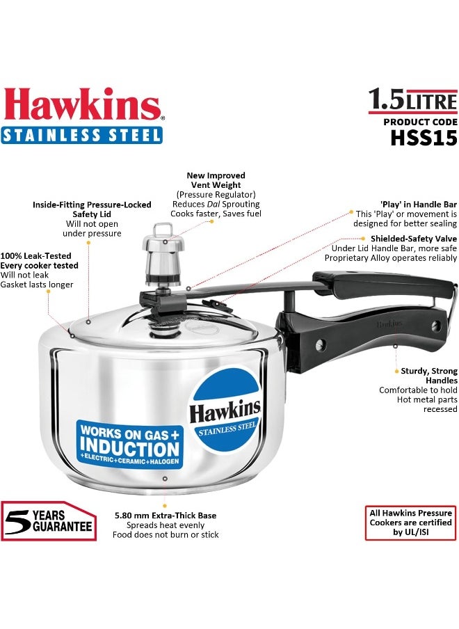 Hawkins SS Cooker 1.5 Ltr Ind.