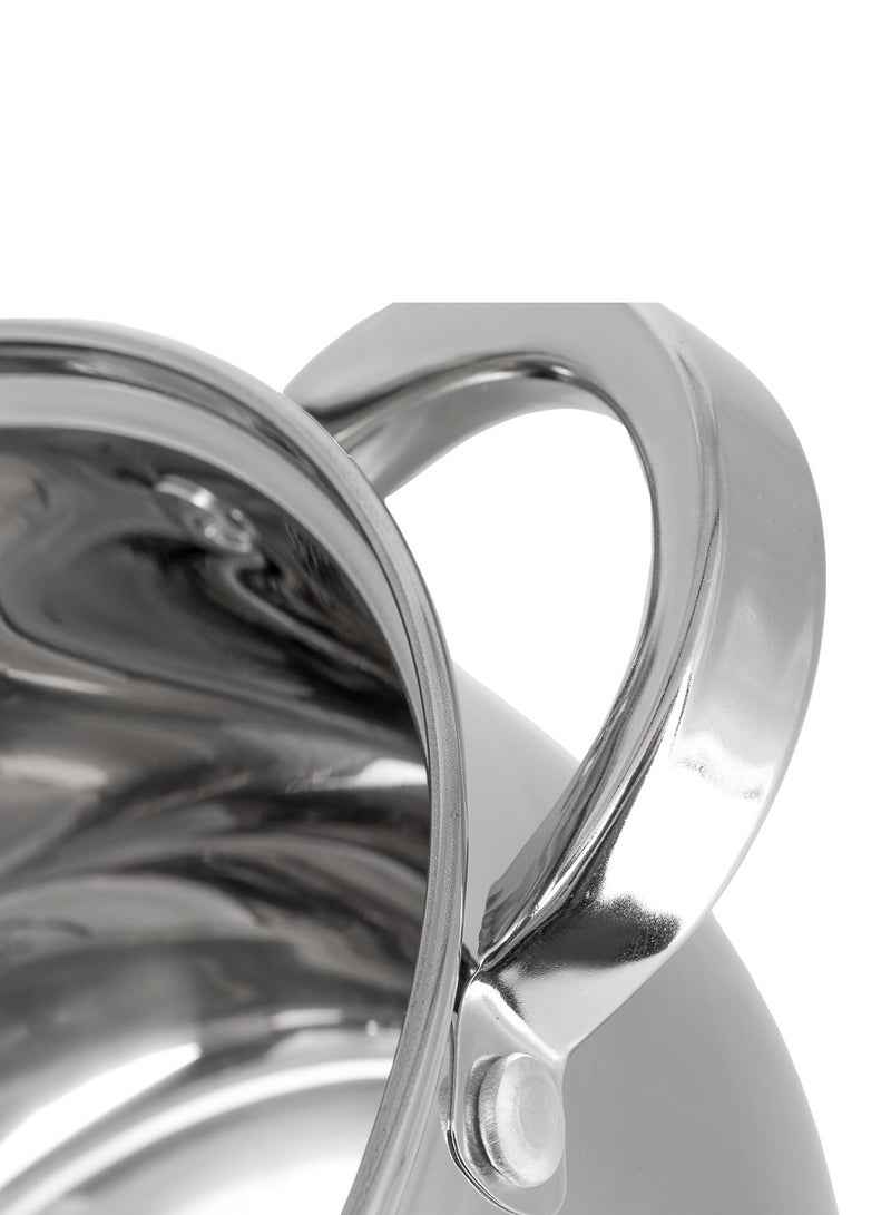 Stockpot with Glass Lid 16x10.5cm / 2.1 Liter with Measuring Mark, Stainless Steel Stockpot Felina Series