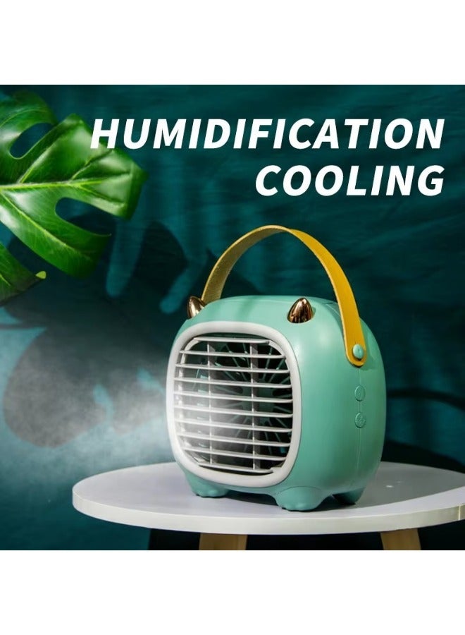 Portable Electric Desk Spray Fan Rechargeable Conditioners Adjustable 2 in 1 USB Humidifier Mini Air Cooler