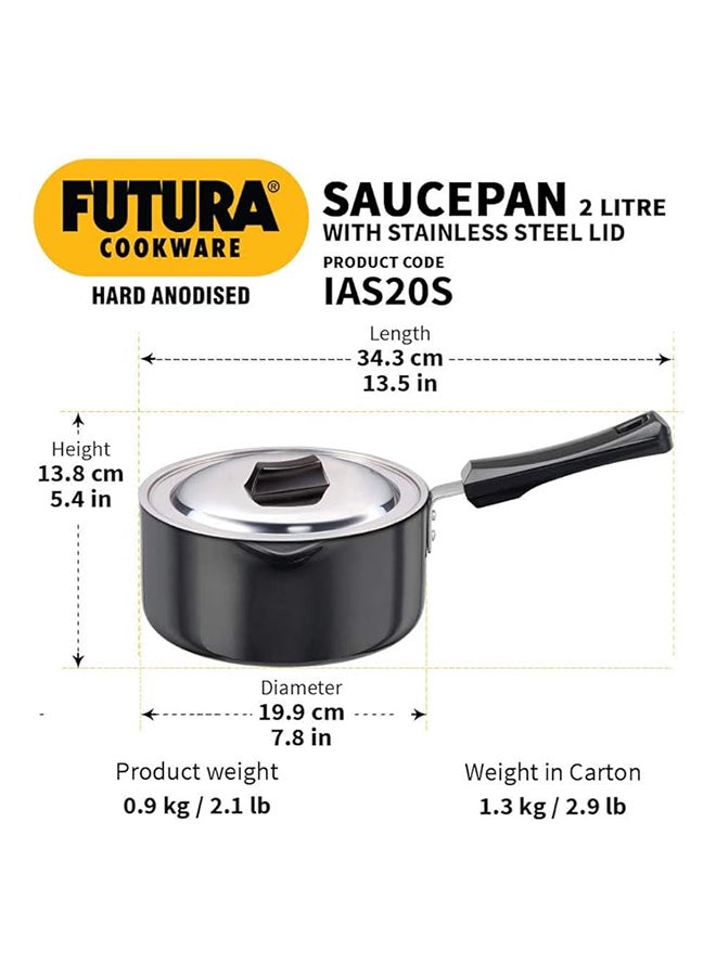 Hawkins Futura HA Ezee-Pour Saucepan with SS Lid 2 Ltr Ind.