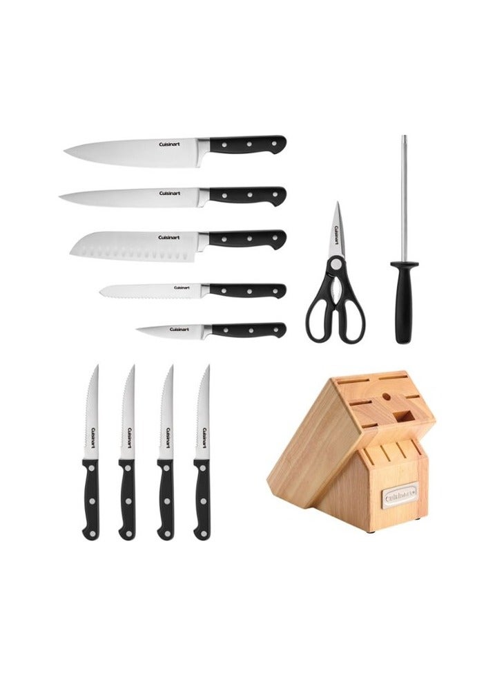 Cuisinart - Classic 12-Piece Triple Rivet Cutler Block Set - Black