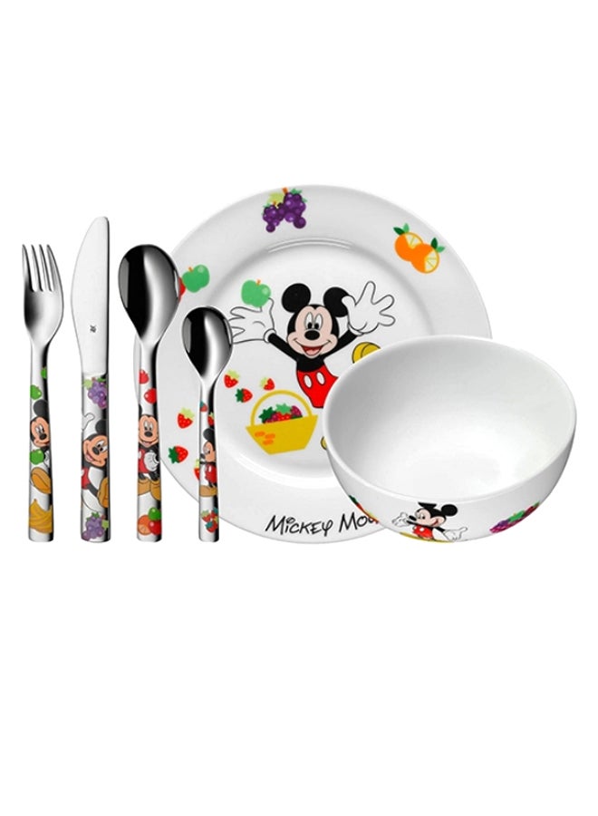 6-Piece Disney Mickey Mouse Printed Cutlery Set Multicolour