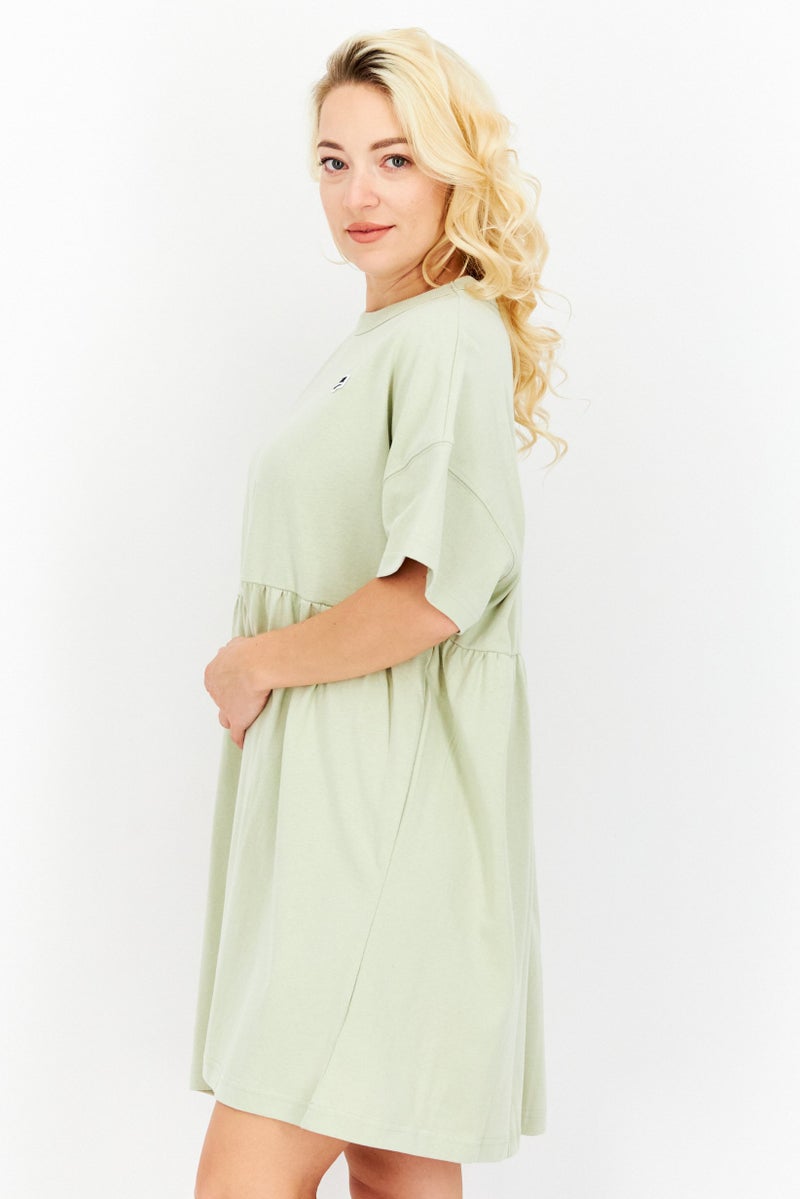 Women Sportswear Fit Short Sleeves Training Dress, Sage