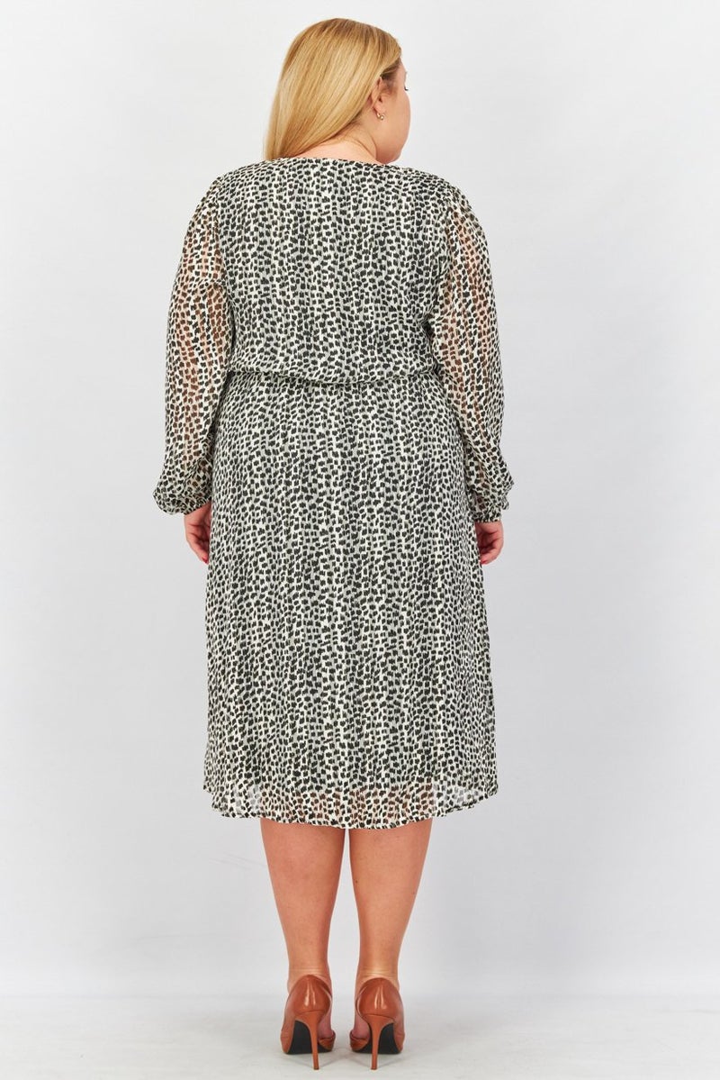 Women Animal Print Midi Dress, Multicolor