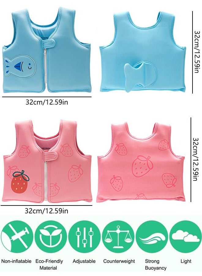 Kids Swim Vest Toddler Floaties for 2-6 Year Girls and Boys Swimming Arm Band Pool Float Vest with Water Wings and Shoulder Strap for Children