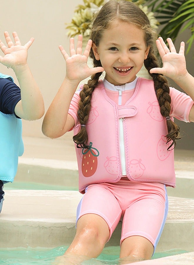 Kids Swim Vest Toddler Floaties for 2-6 Year Girls and Boys Swimming Arm Band Pool Float Vest with Water Wings and Shoulder Strap for Children