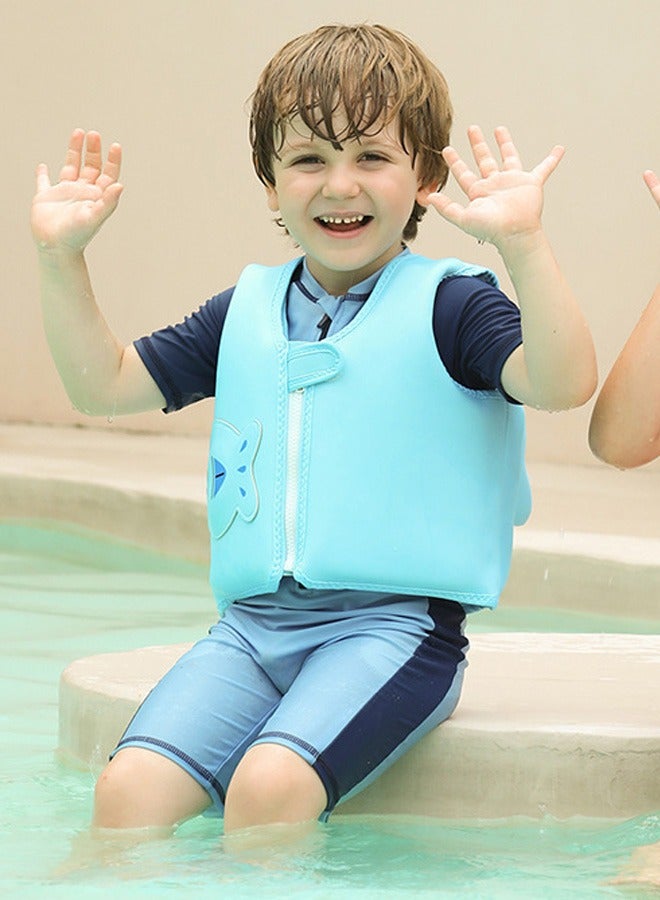 Kids Swim Vest Toddler Floaties for 2-6 Year Girls and Boys Swimming Arm Band Pool Float Vest with Water Wings and Shoulder Strap for Children