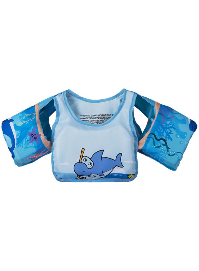 Toddler Swim Vest for Kids, Cartoon Swimming Water Wings Pool Float Vests Sleeves Shoulder Straps Arm Band Swim Arm Floaties 13-30lbs