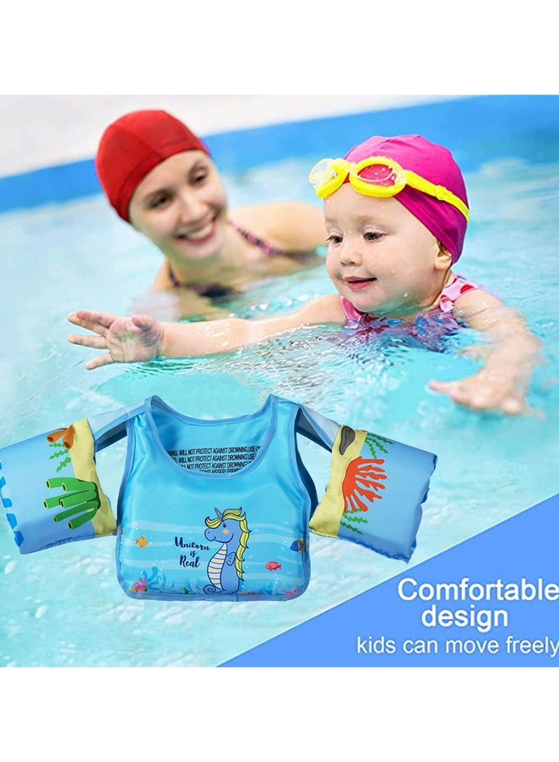 Toddler Swim Vest，Kids Water Wings Arm Floaties for 30-50 Pounds,Infant Safety Swim Aid Jumper Inflatable,Swim Arm Bands,Float Sleeves Swimming Armbands for Sea/Pool/Beach/Training