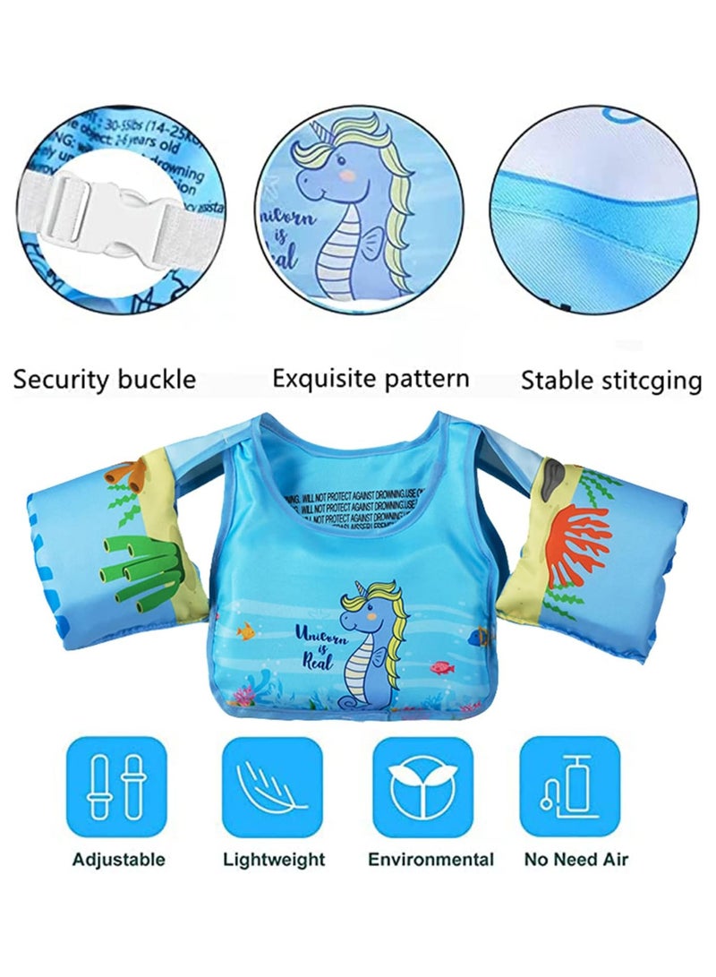 Toddler Swim Vest，Kids Water Wings Arm Floaties for 30-50 Pounds,Infant Safety Swim Aid Jumper Inflatable,Swim Arm Bands,Float Sleeves Swimming Armbands for Sea/Pool/Beach/Training