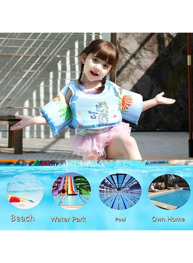 Toddler Swim Vest，Kids Water Wings Arm Floaties for 30-50 Pounds,Infant Safety Swim Aid Jumper Inflatable,Swim Arm Bands,Float Sleeves Swimming Armbands for Sea/Pool/Beach/Training