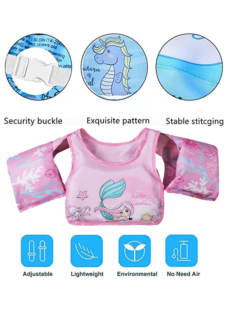 Swimming Float Vest for Kids Toddler Swimming Aids Arm Floaties for 2-6 Year Old, 14-25KG Learning to Swim Puddle Jumper Kids Toddler Floaties for Pool Beach Boats