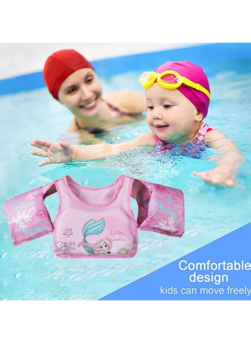Swimming Float Vest for Kids Toddler Swimming Aids Arm Floaties for 2-6 Year Old, 14-25KG Learning to Swim Puddle Jumper Kids Toddler Floaties for Pool Beach Boats