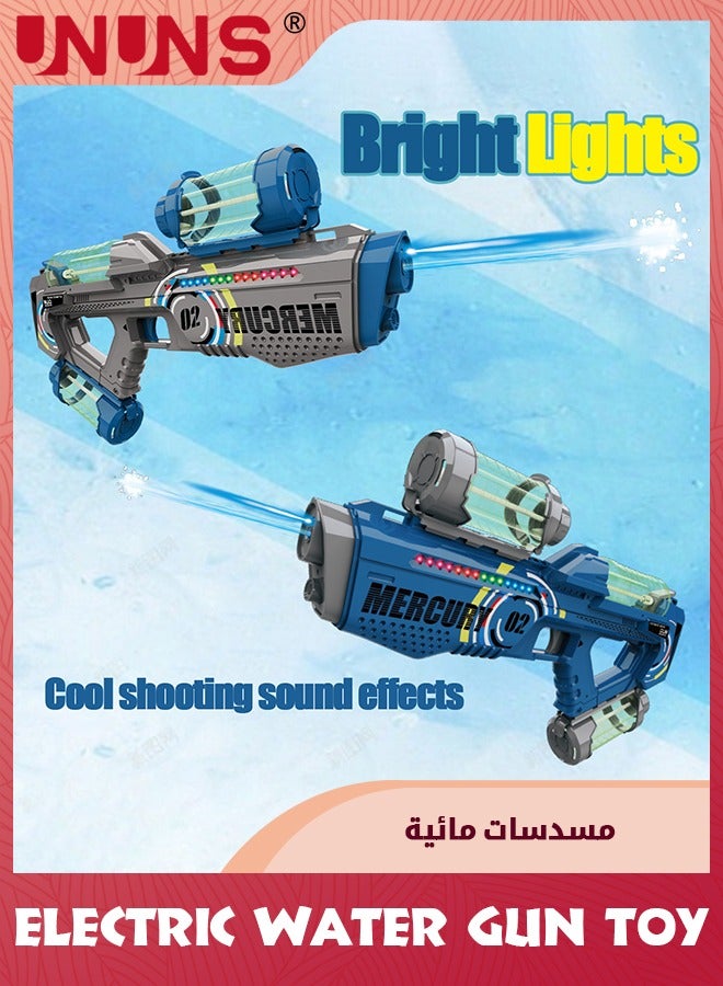 Electric Water Gun Toy,Automatic Super Soaker Water Guns With LED Light,High Capacity,Long Distance Squirt Gun,Pulse Water Bullet Firing,Blaster Shooting Game,Summer Pool Beach Party Water Toy,Blue