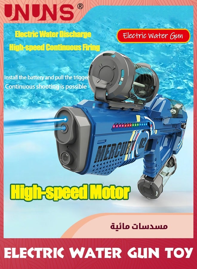 Electric Water Gun Toy,Automatic Super Soaker Water Guns With LED Light,High Capacity,Long Distance Squirt Gun,Pulse Water Bullet Firing,Blaster Shooting Game,Summer Pool Beach Party Water Toy,Blue