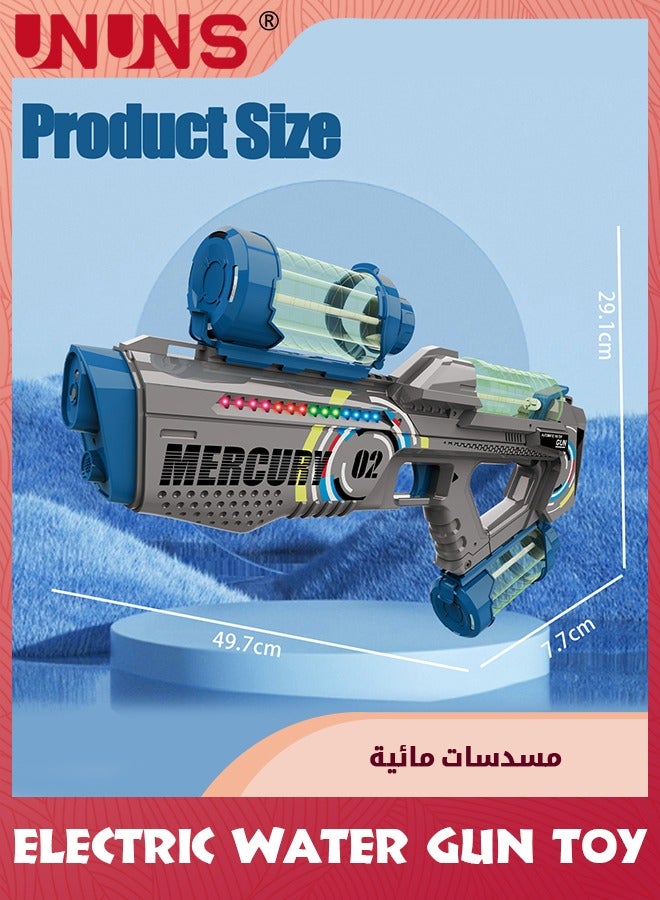 Electric Water Gun Toy,Automatic Super Soaker Water Guns With LED Light,High Capacity,Long Distance Squirt Gun,Pulse Water Bullet Firing,Blaster Shooting Game,Summer Pool Beach Party Water Toy,Blue