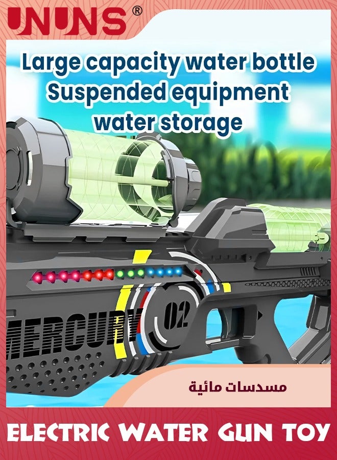 Electric Water Gun Toy,Automatic Super Soaker Water Guns With LED Light,High Capacity,Long Distance Squirt Gun,Pulse Water Bullet Firing,Blaster Shooting Game,Summer Pool Beach Party Water Toy,Grey