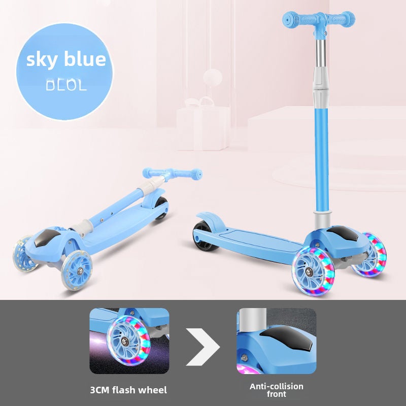 3-in-1 Kids Scooter for Ages 1-12 G blue flash wheel