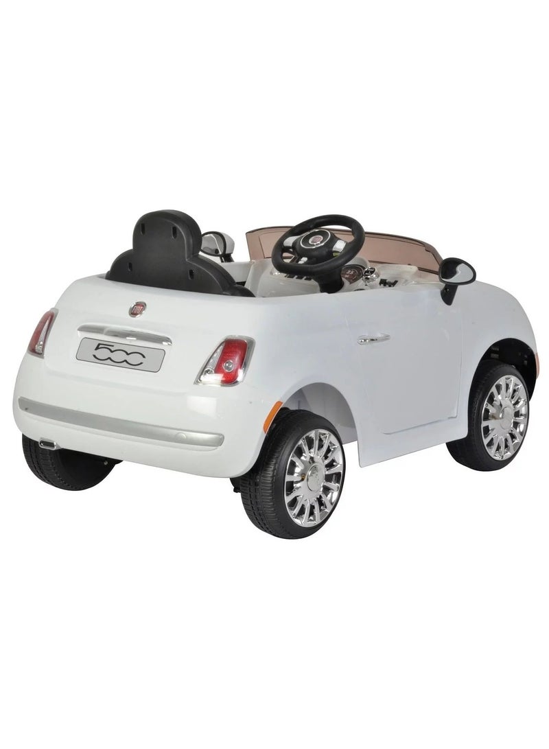 Fiat 500 Childrens Ride-On Electric Car - White 12V