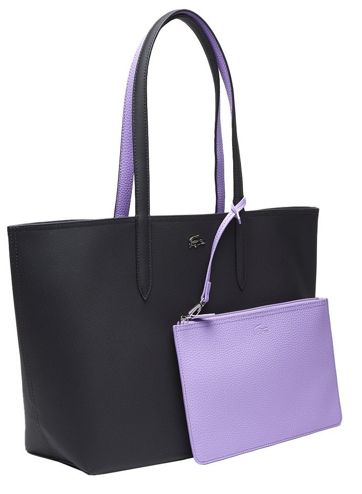 Women's Anna Large Capacity Reversible Two-color Handbag, Shoulder Bag Black/Taro Purple