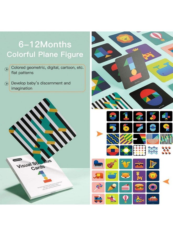 High Contrast Baby Flashcard, 80 Pcs 160 Page Black White Colorful Visual Stimulation Learning Activity Card For Babies Ages 0-3-6-12-36 Months, 5.5'' X 5.5'' Newborn Infants Toys Gift