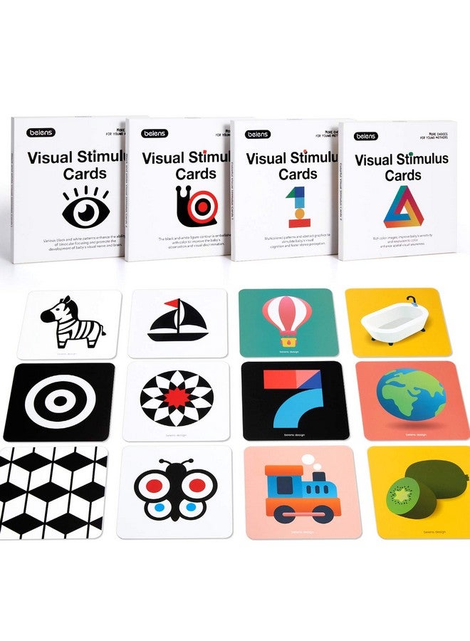 High Contrast Baby Flashcard, 80 Pcs 160 Page Black White Colorful Visual Stimulation Learning Activity Card For Babies Ages 0-3-6-12-36 Months, 5.5'' X 5.5'' Newborn Infants Toys Gift