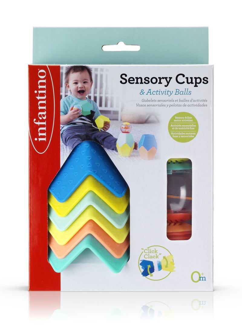 Sensory Stacking Cups And Activity Ball Set For Baby Suitable For 0 Months And Above