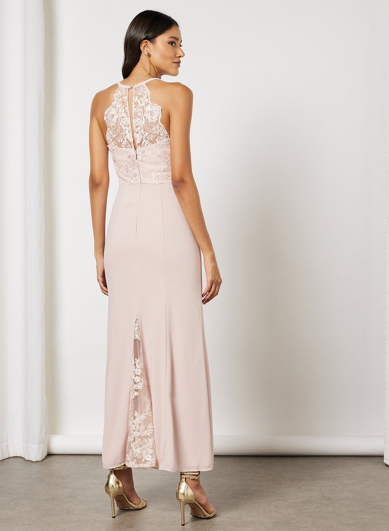 Avia Lace Overlay Dress Blush