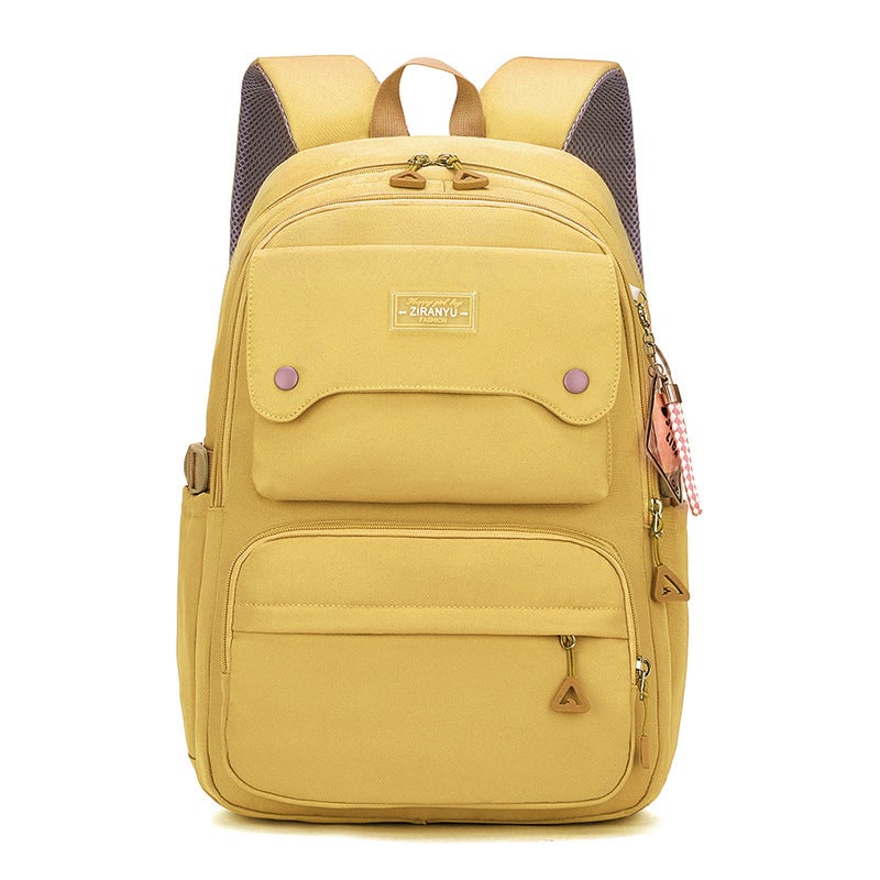 Large Capacity Girls School Bag 3-6 Grades Customizable Logo Yellow