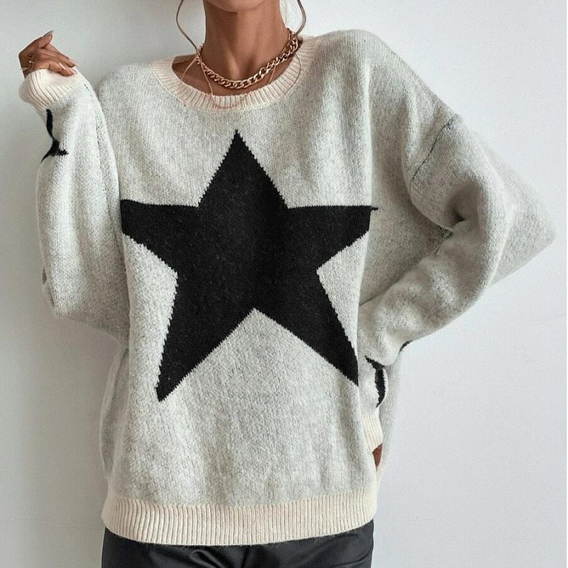 2024 Autumn Winter Chic Knit Sweater for Women Apricot