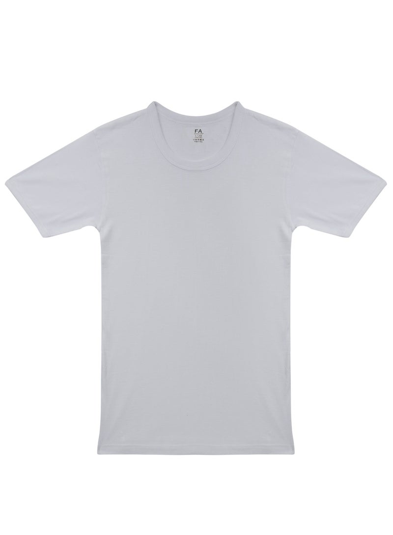 FA Fashion Academy Mens Rib Inner T-Shirt White Pack of 3