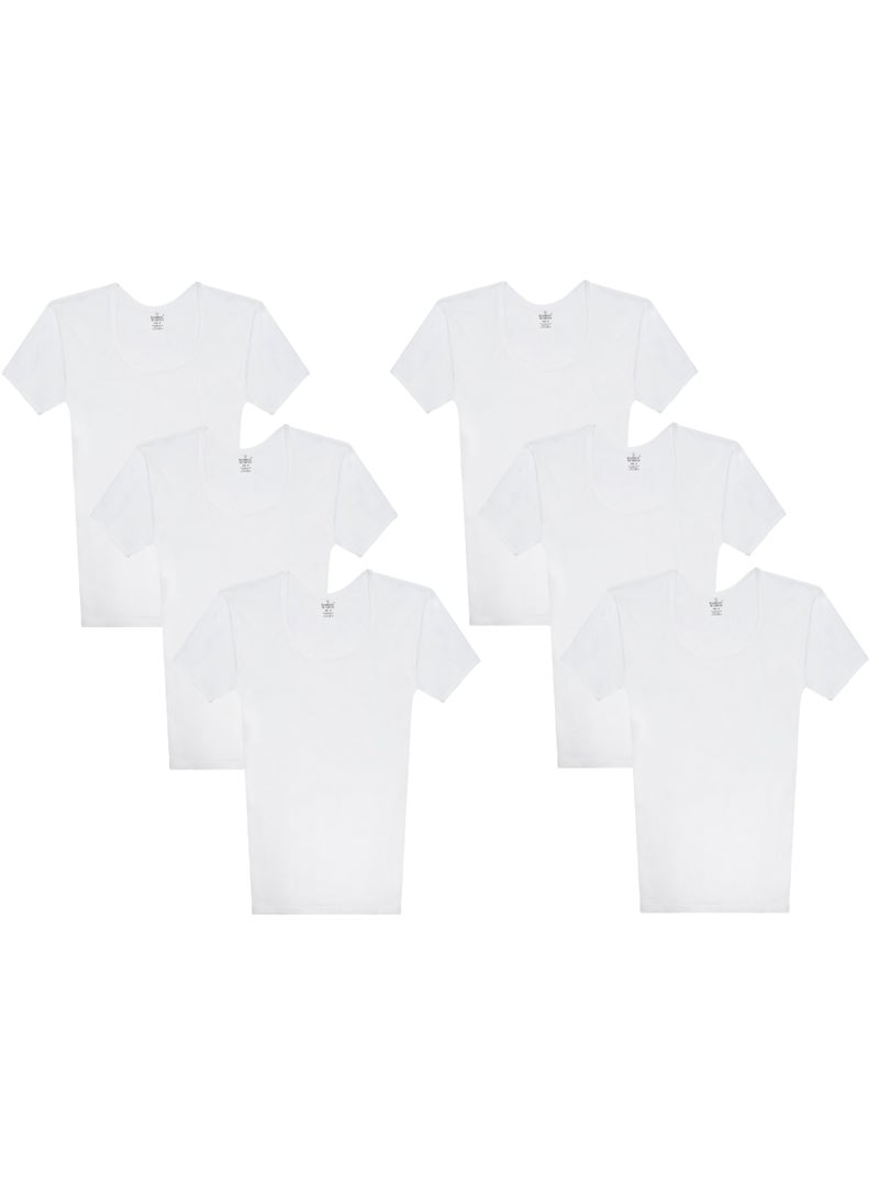 Fashion Academy Mens Inner T-Shirt White pack of 6