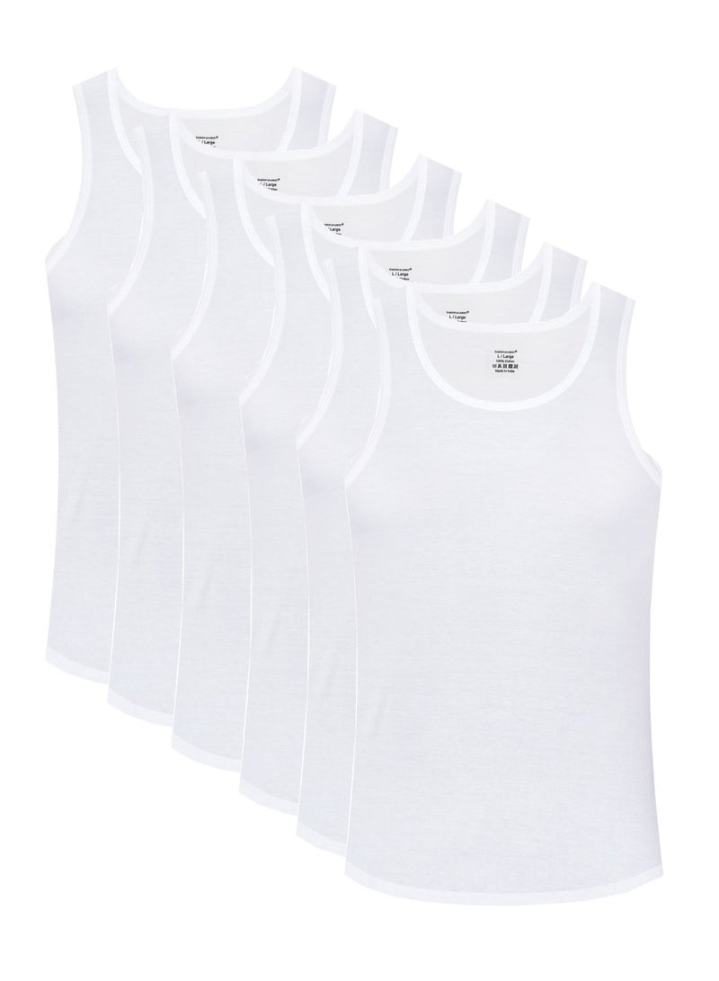 Fashion Academy Mens Inner Vest White pack of 6