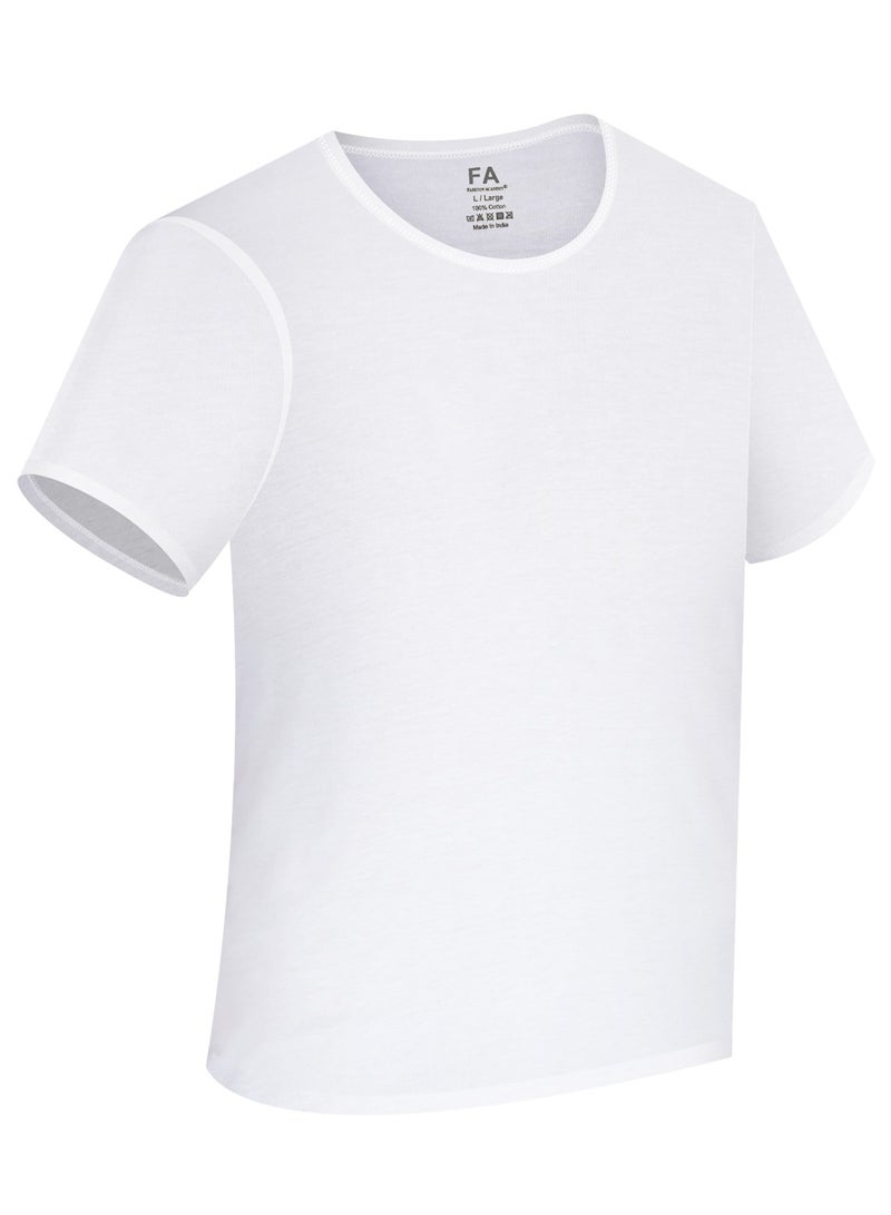 FA Fashion Academy Mens Inner T-Shirt White Promo Pack of 6