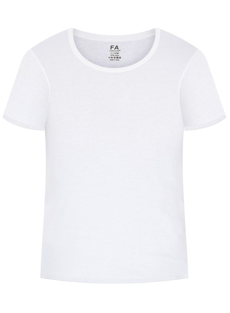 FA Fashion Academy Mens Inner T-Shirt White Promo Pack of 6