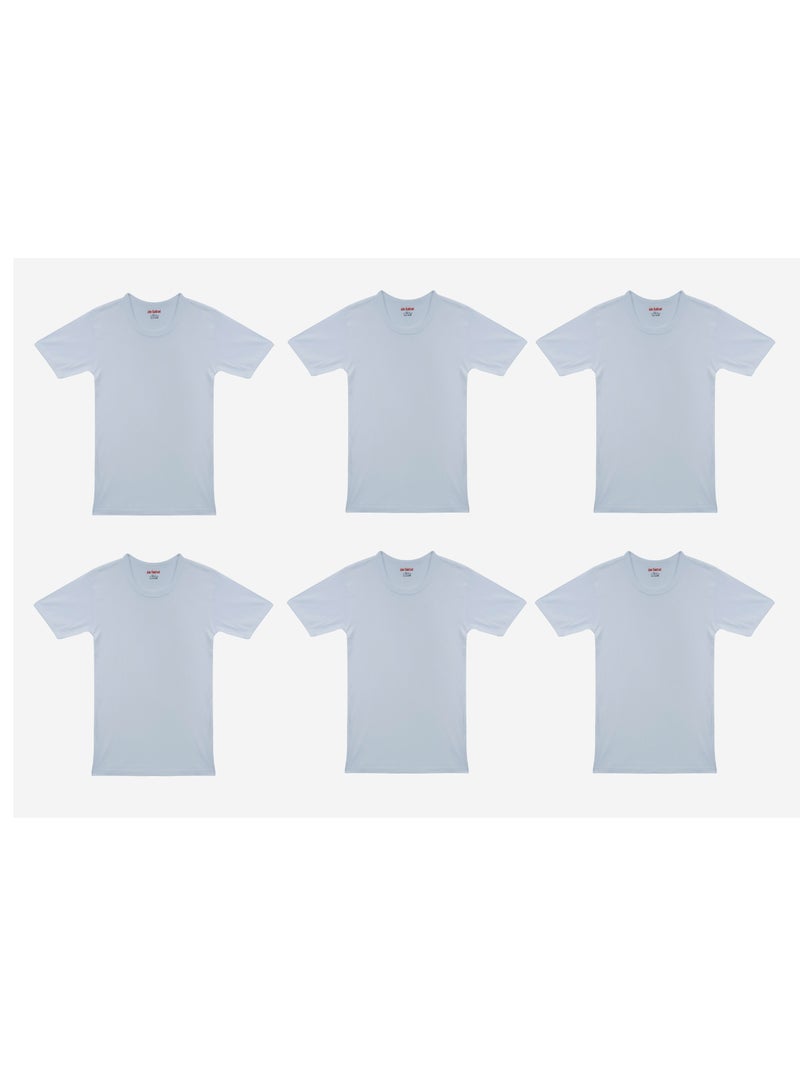 John Gladstone Mens Inner T-Shirt RN White pack of 6