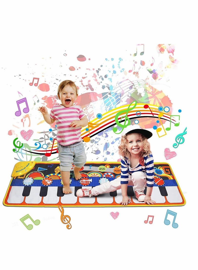 Musical Piano Mat for Kids, Interactive Dance Floor Keyboard with Animal Sounds, Fun Gift for Boys and Girls, Perfect for Toddlers