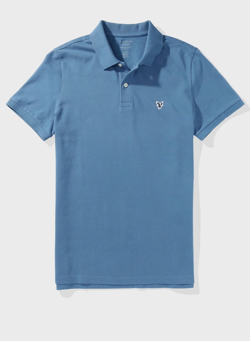 Logo Detail Short Sleeve Polo Shirt