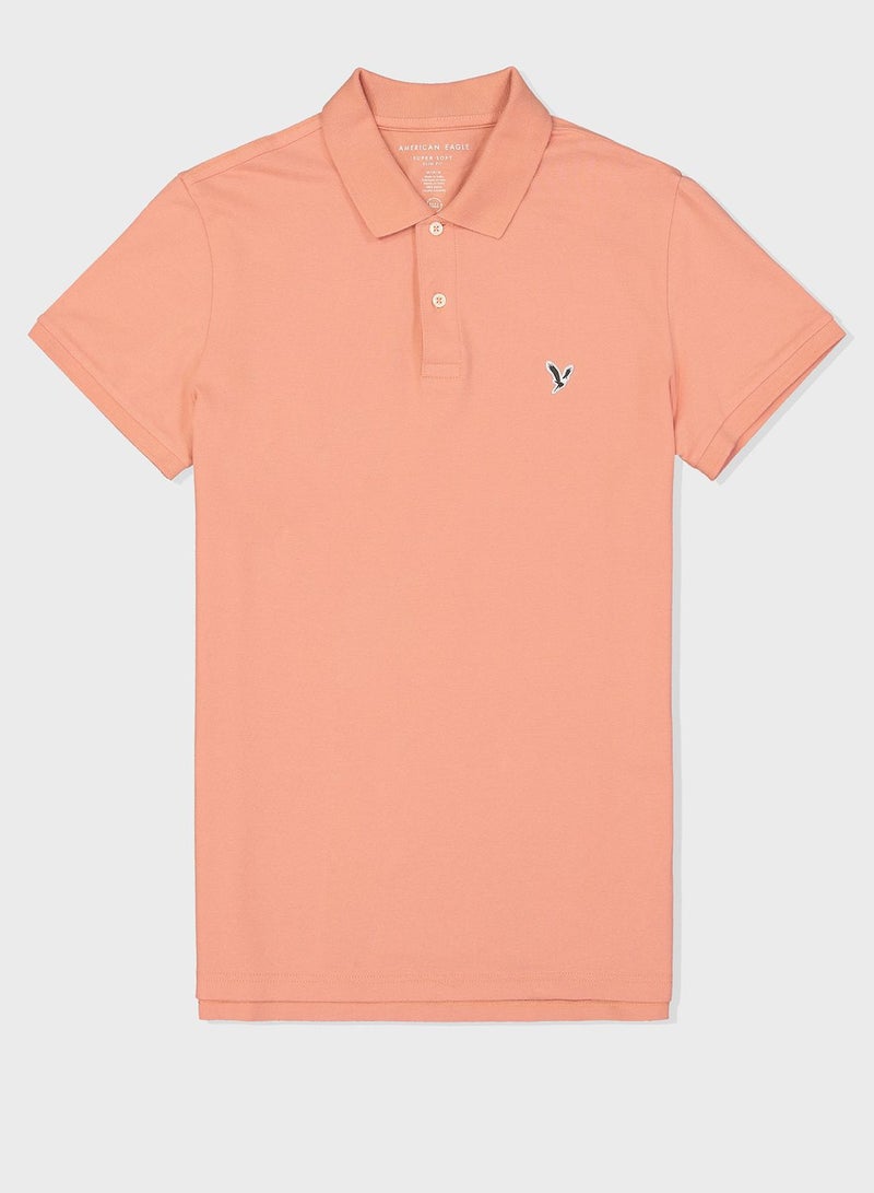 Logo Detail Short Sleeve Polo Shirt