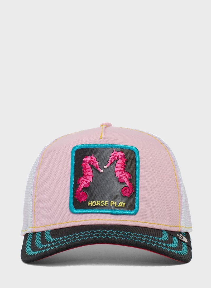 Sea Horse Play Curved Peak Caps